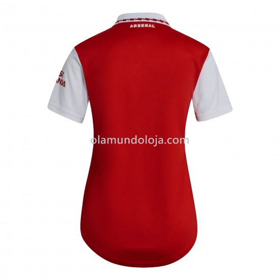 Camisola Arsenal Mulher Equipamento Primeiro 2022-2023 Manga Corta
